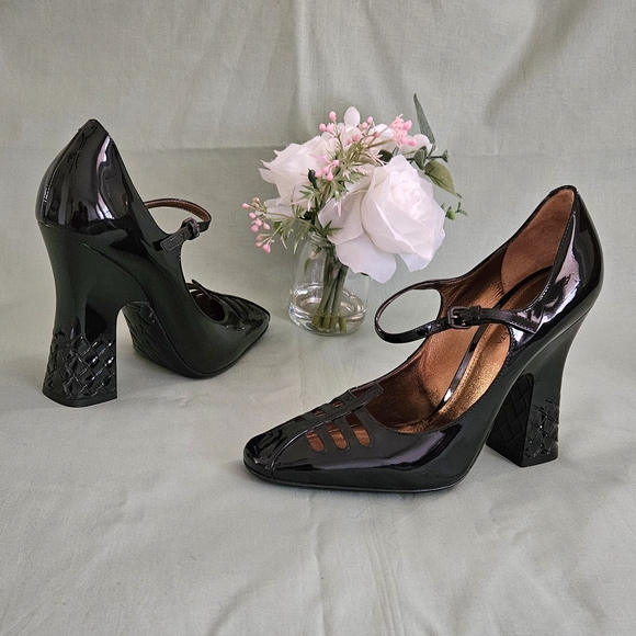 Bottega Veneta Black Patent Leather Designer Pump Heels Size 7 US (Beautiful) - Picture 8 of 16